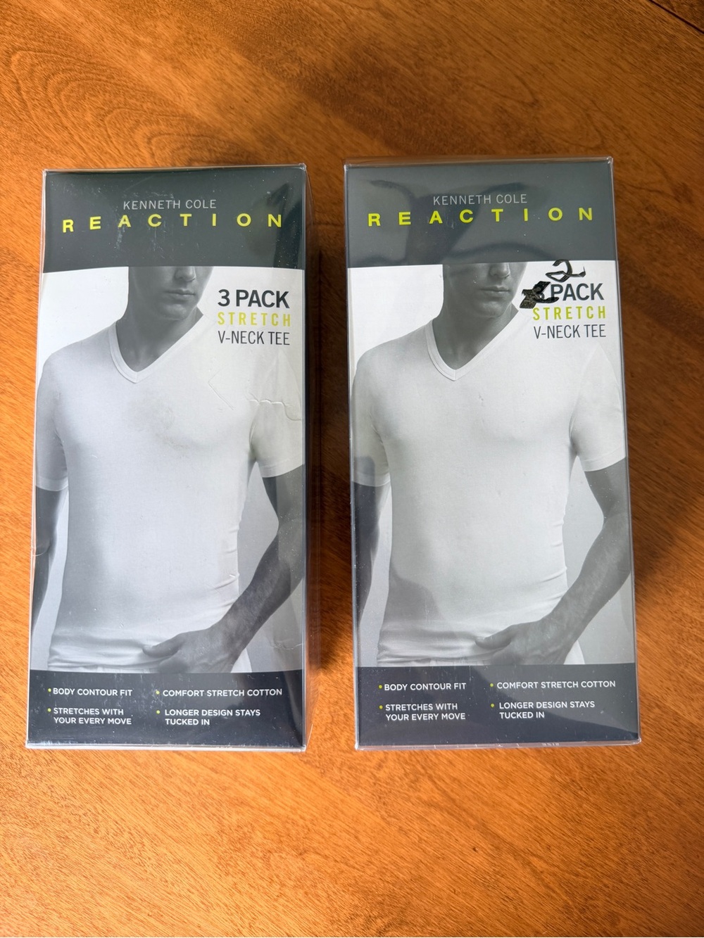 Kenneth Cole Reaction 3-Pack Stretch V-Neck Tee - White - NEW